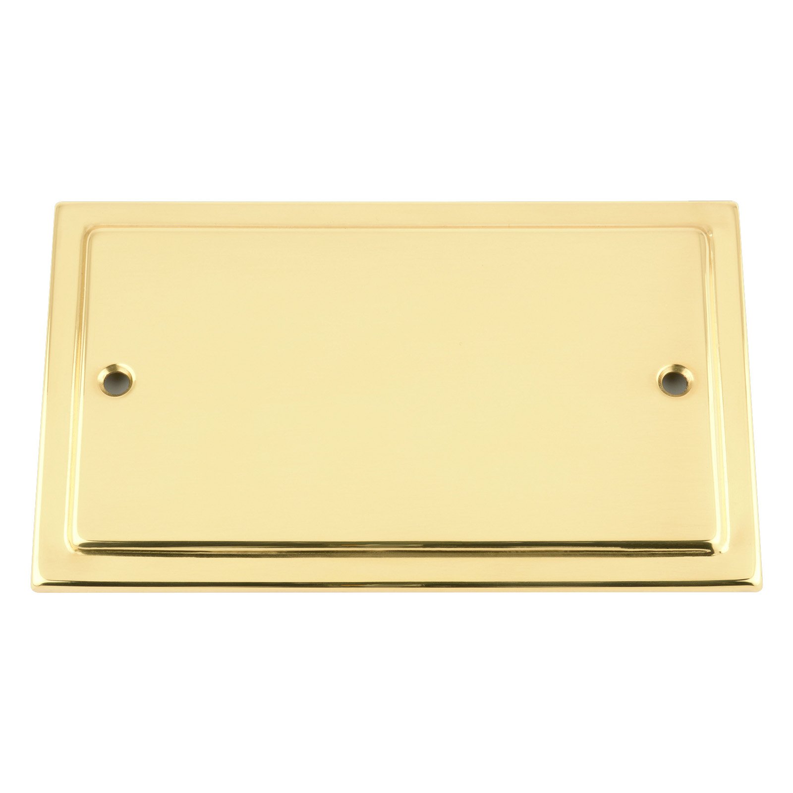 A5 Products White,Black Electrical Blanking Plate Double 2 Gang - Mirror Polished Brass - Victorian