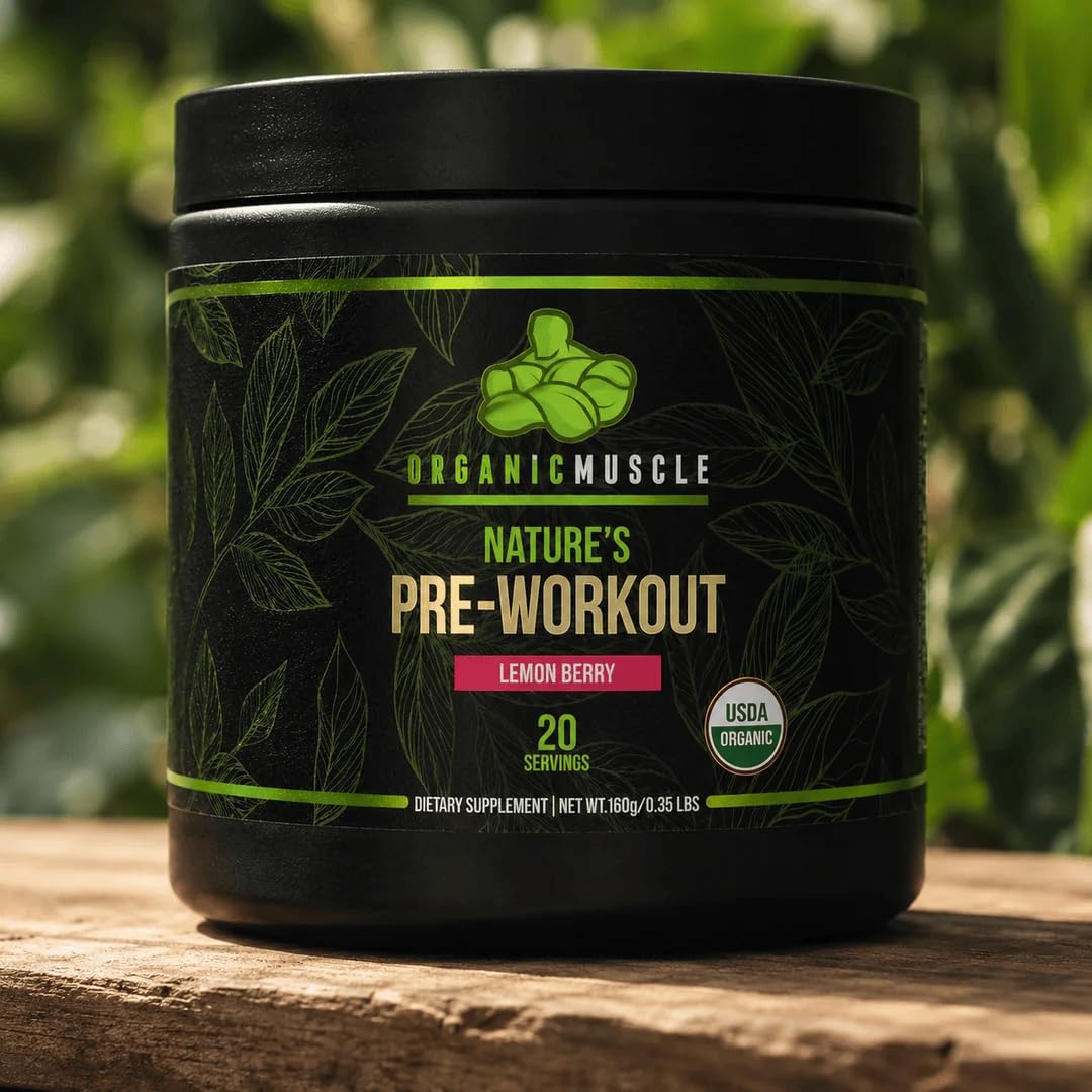 Organic Muscle Pre Workout Powder, Lemon Berry, USDA Organic, 20 Servings — Amazon image 8