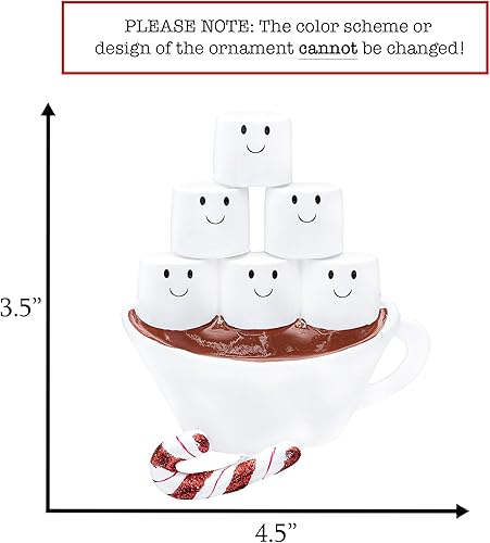 Miniatura 2 de Adorno de Navidad personalizado de la familia de 6 de chocolate caliente 2023  Malvaviscos personalizados en taza de cacao con bastón de caramelo