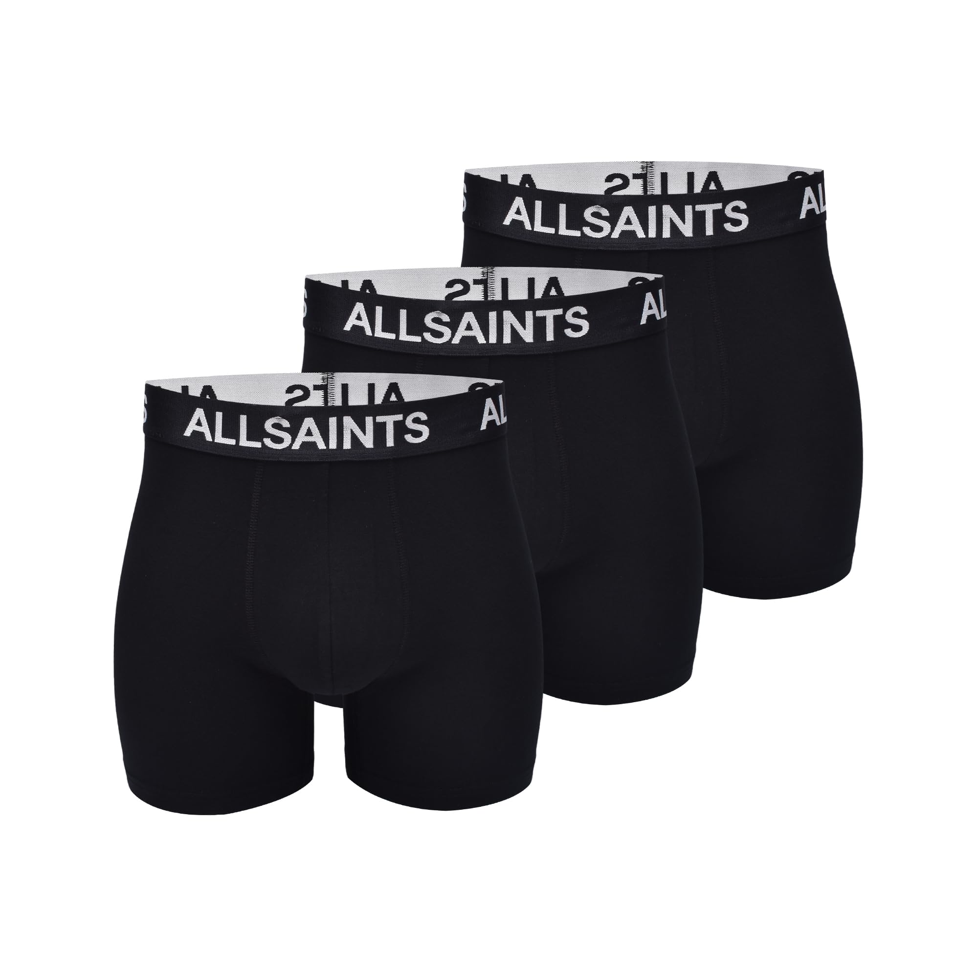 AllSaints Boxer Uomo con Tasca Sagomata, Nero
