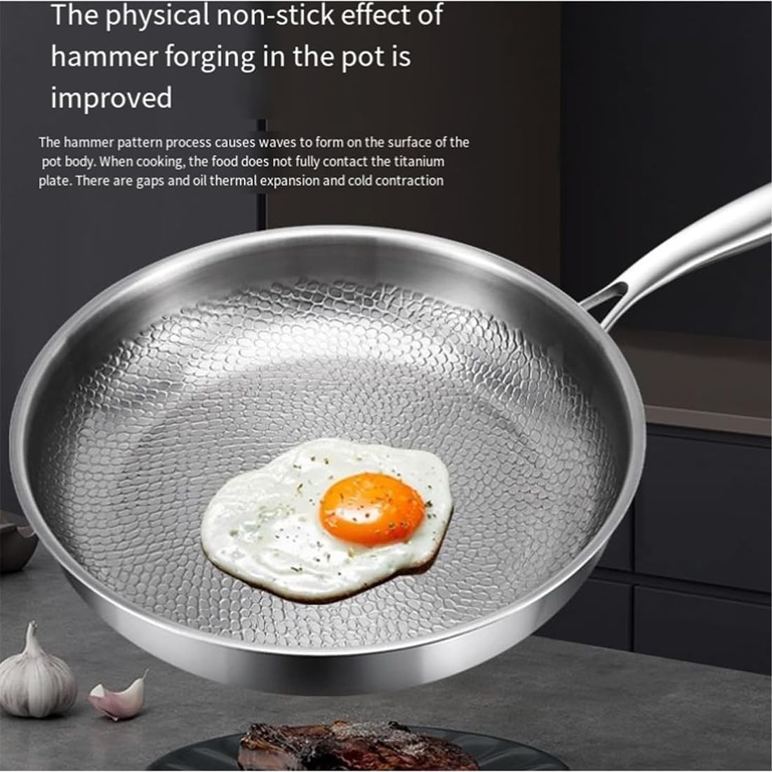 Titanium Pan, 2026 Upgrade 100% Non-Toxic Titanium Pans for Cooking, 12" Non Stick Frying Pans Chemical-Free, Extreme Heat-Resistant & Lasts a Lifetime (No Lid,11.81in)