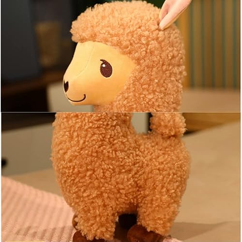 Miniatura 4 de JPORSHU Animal de peluche de llama de 17 pulgadas, juguete de peluche de alpaca, muñecas de almohada suaves de llama kawaii, para niñas, cumpleaños,