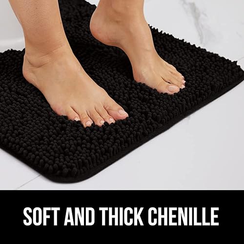 Miniatura 3 de Gorilla Grip - Tapete de baño de felpilla gruesa, suave y absorbente, secado rápido, de microfibra, con reverso de caucho, para piso de ducha,