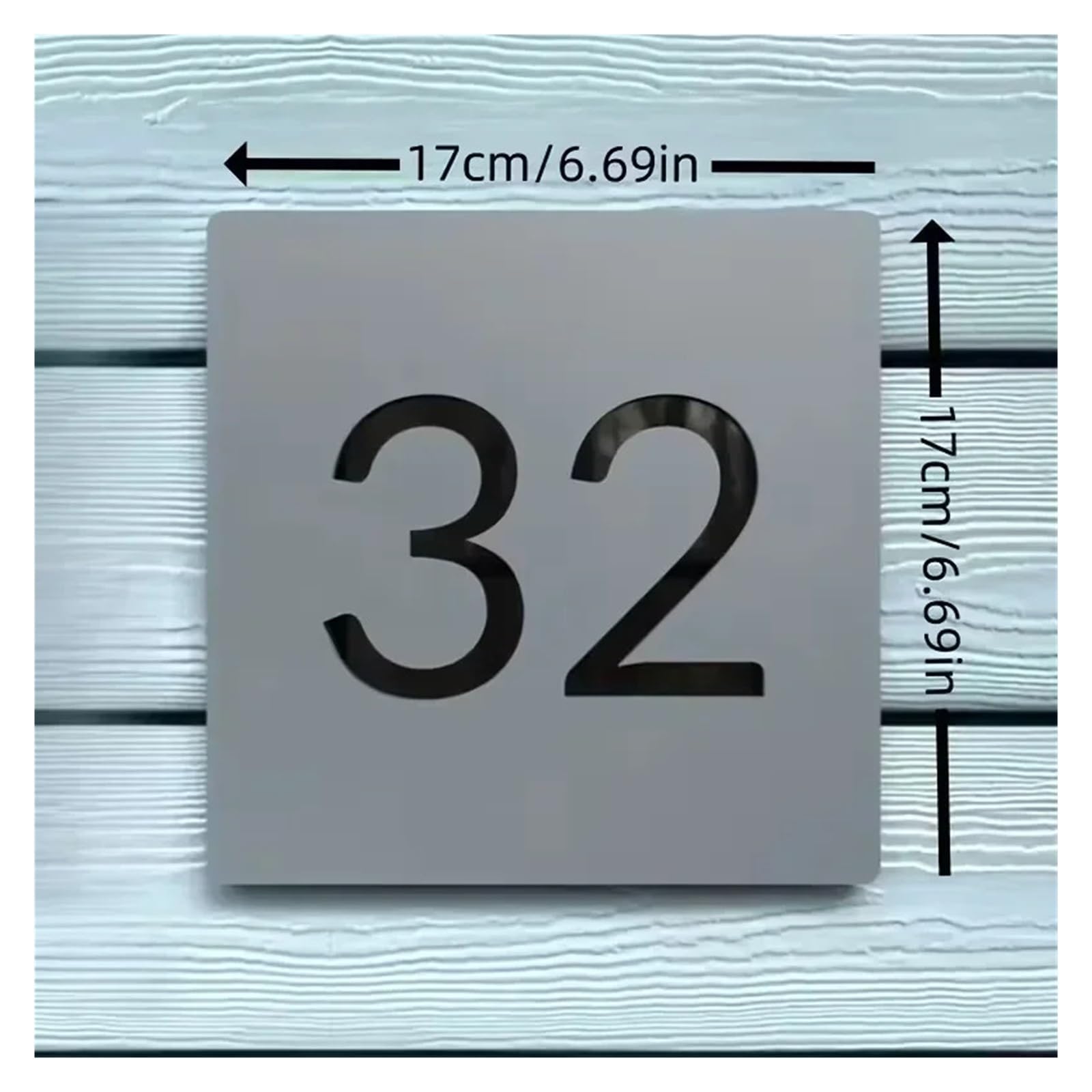 Targa for Porta Con Numero Civico In Acrilico Da 1 Pz(Black White)