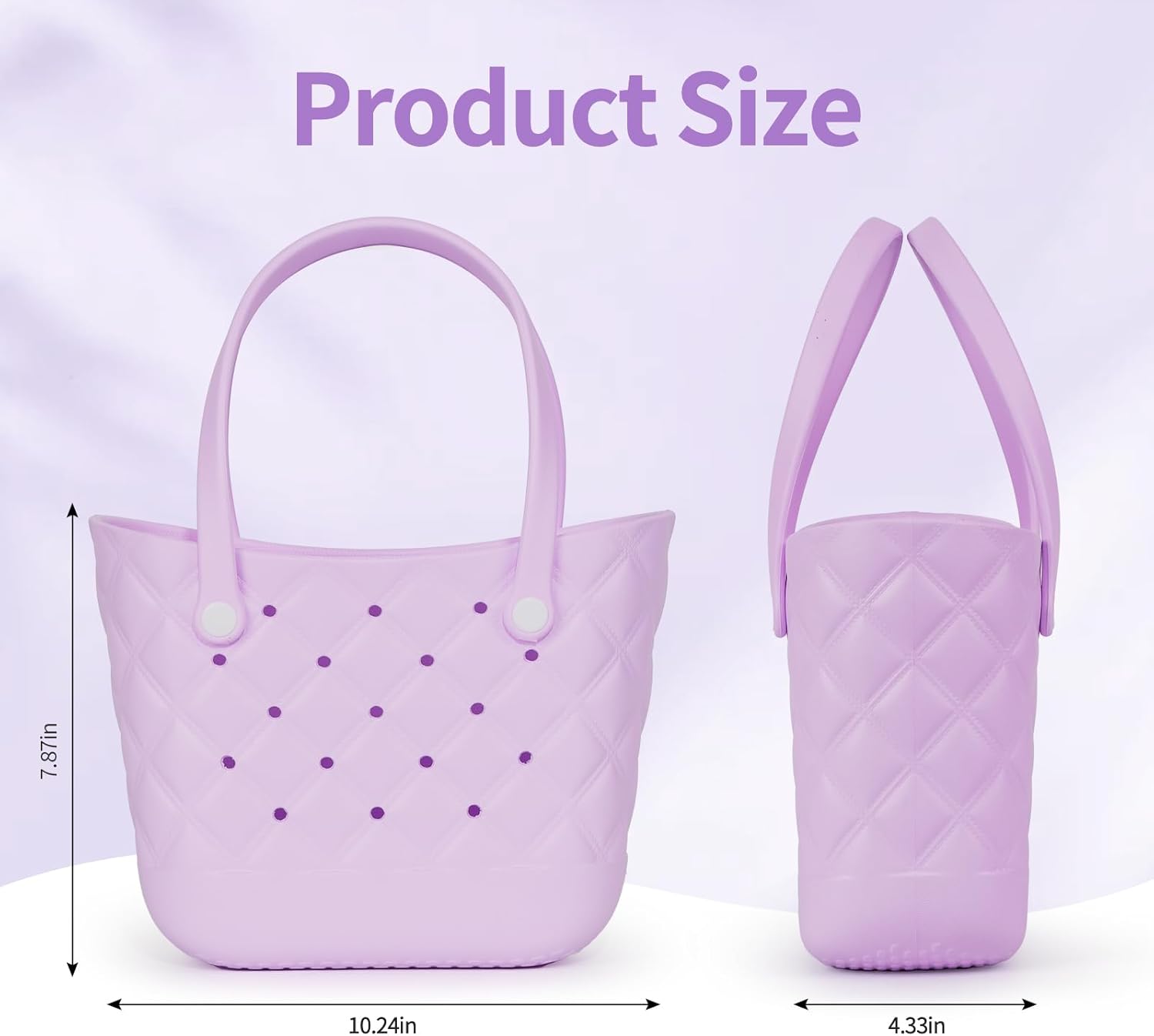 Small Waterproof Beach Bag for Little Girls and Women Lightweight Rubber Beach Tote for Pool, Travel,Beach,Sports - Image 5