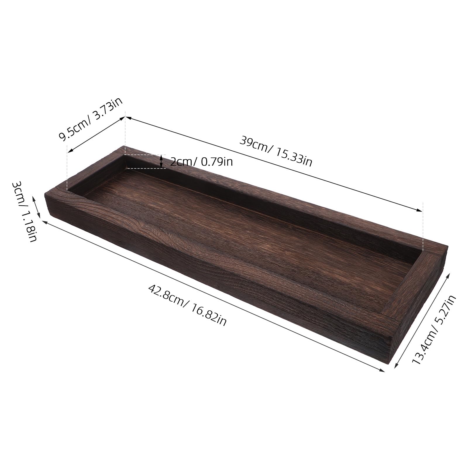 Bandeja Decorativa de Madera para Velas, Rectangular, Café | Acabado Rústico y Estilo Farmhouse, Base Estable, para Encimera de Cocina y Centros de Mesa