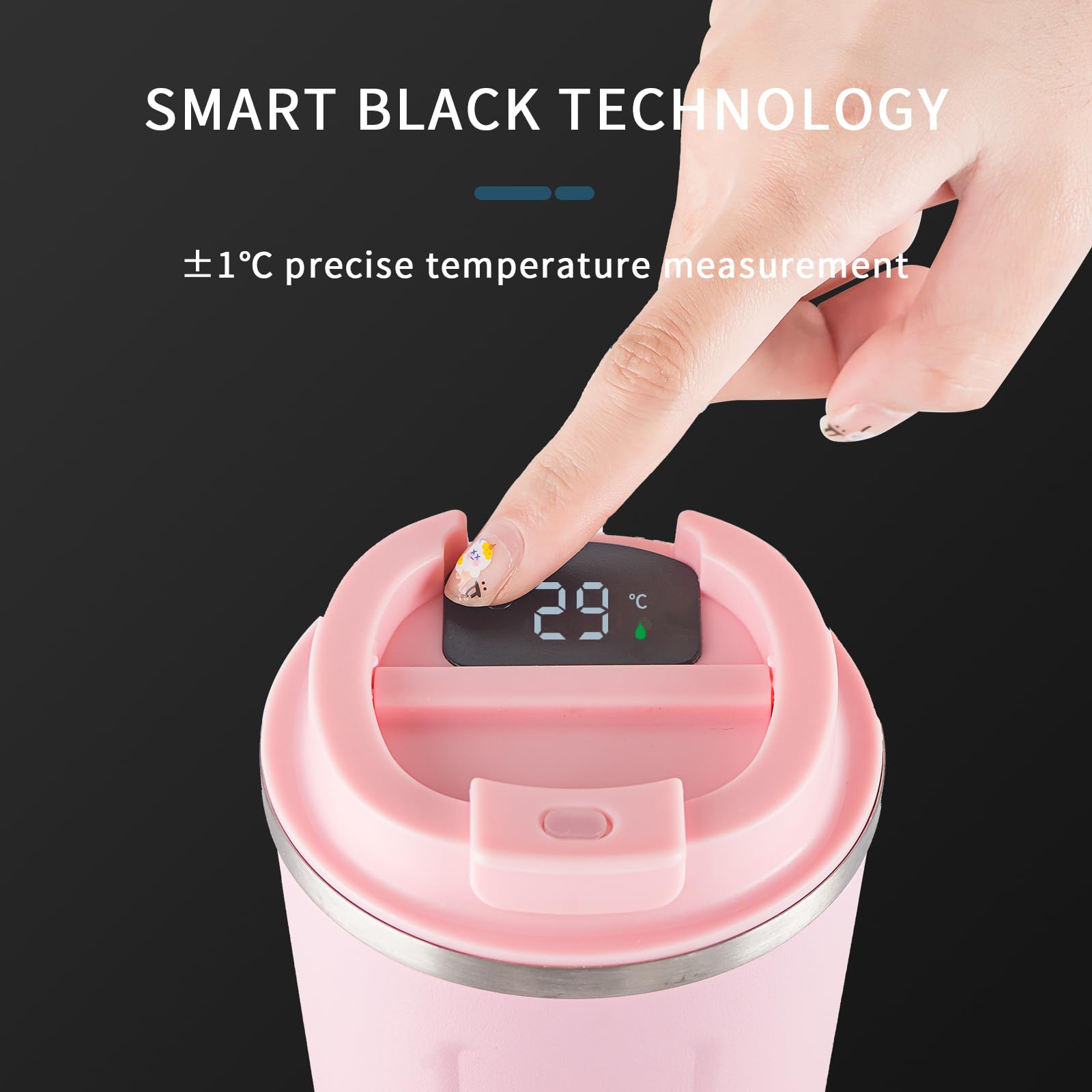 Stainless Steel Vacuum Insulated Travel Coffee Mug, Led Temperature Display Insulated Tumbler - Image 3