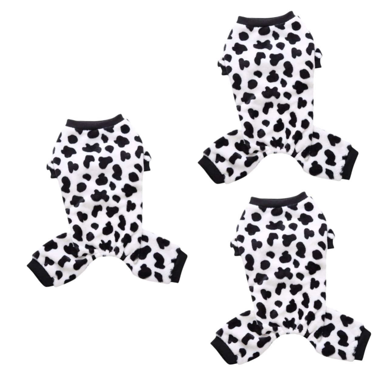 BESPORTBLE 3pcs Cow Spot Pattern Polyester Dog Coat Autumn Winter Warm Pet Clothes Small for Pet Dog Costume