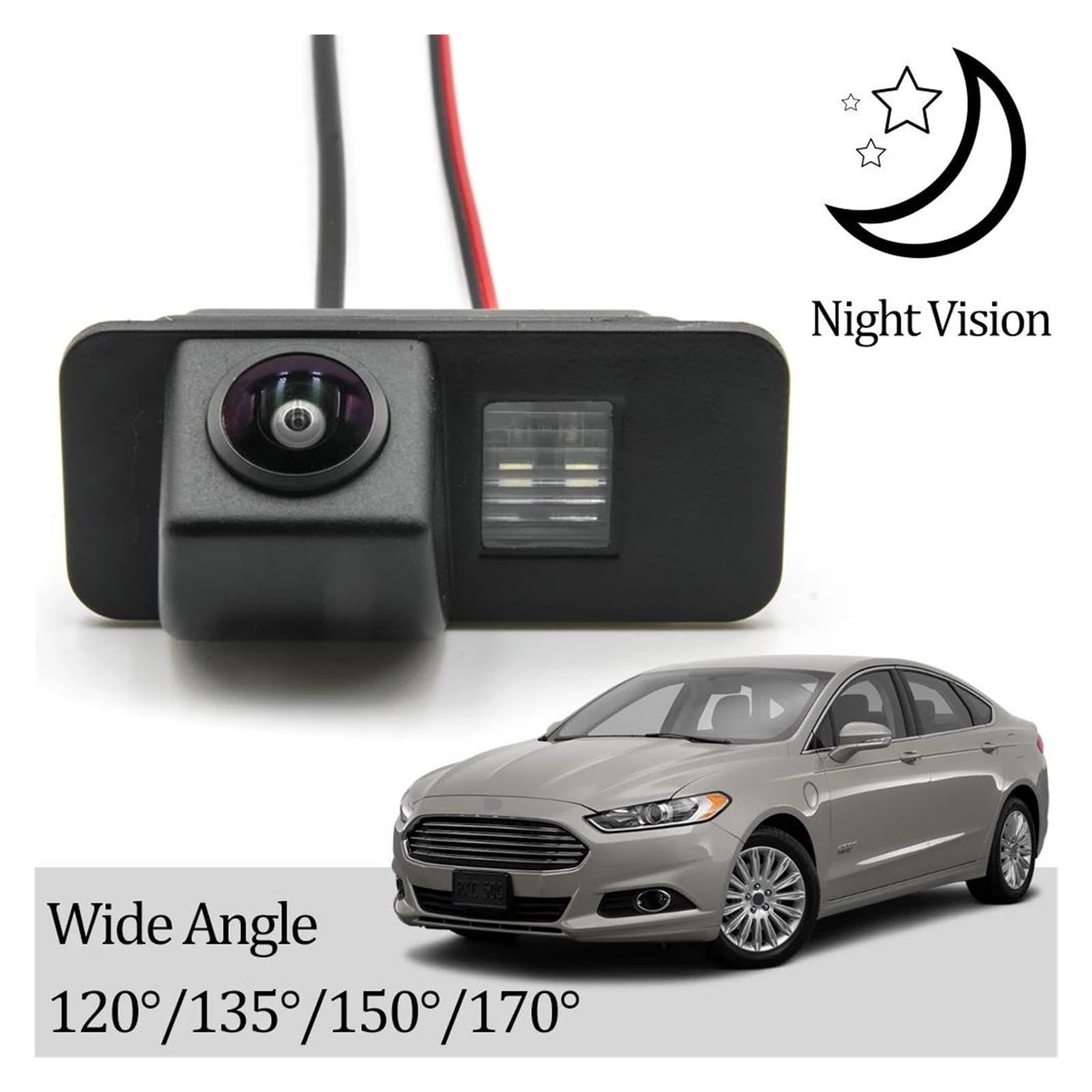 Zamiennik kamery cofania do Fusion Sedan 2013 2014 2015 2016 samochodowy monitor cofania parkowania CCD HD AHD kamera cofania rybie oko kamera cofania (D170 AHD 720P) (A120 CVBS 680x480)