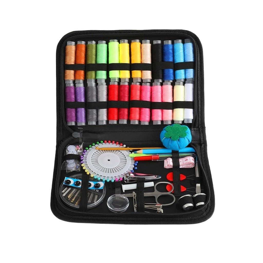 Kit de Costura para el hogar, minicaja de Almacenamiento de Costura portátil, Juego Multifuncional