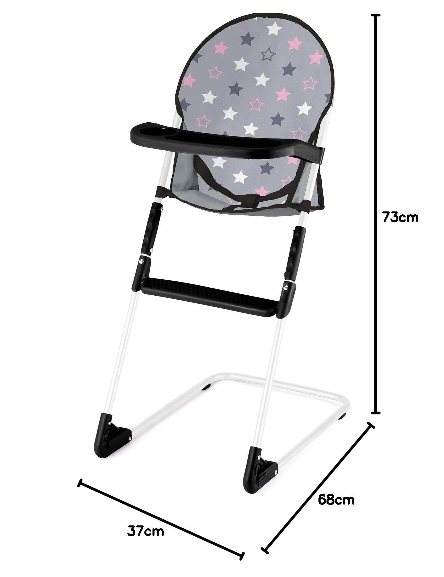 Bayer Design 17007AB carrozzina per bambole, passeggino, con seggiolone, borsa, sacco a pelo, palestrina e accessori in plastica