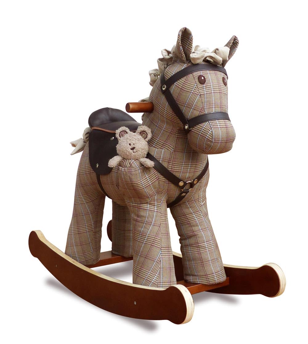 Little Bird Told Me - Jasper & Blake Rocking Horse for Toddler 12+ Months Unisex - Leatherette Saddle & Bridle, Solid Wooden Frame & Rockers, Removable Plush Toy - British Brand Since 2007