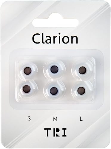 Keephifi TRI Clarion - Orejeras de orificio ancho, 3 pares de almohadillas para los oídos, SML de silicona, cómodas tapas para los oídos con gran