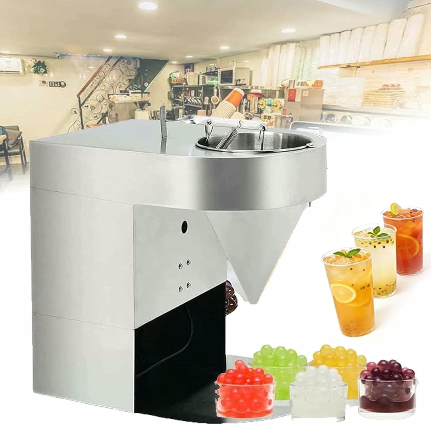 LjlXanthiper Bubble Tea Tapioca Pearls Making Machine,Popping Boba Machine