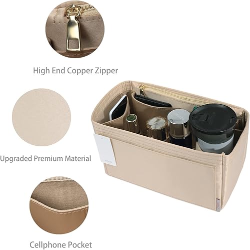 Miniatura 4 de ZTUJO Organizador de bolso para bolsos, organizador de bolsas de tacto sedoso con soporte para botellas, perfecto para Speedy, Neverfull, Tote,