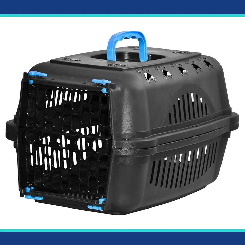 Caixa de Transporte para Cachorros e Gatos N.3 Black Azul, Transporte Pet Grande Falcon