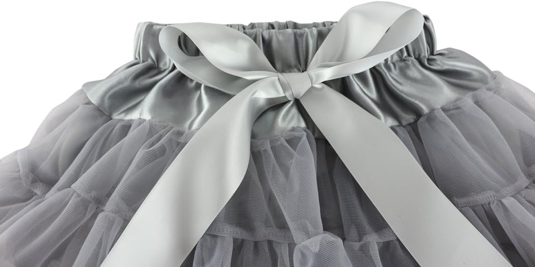 Wennikids Little Girl's Dance Chiffon Pettiskirts Tutu Assorted Size and Color XX-Large Gray