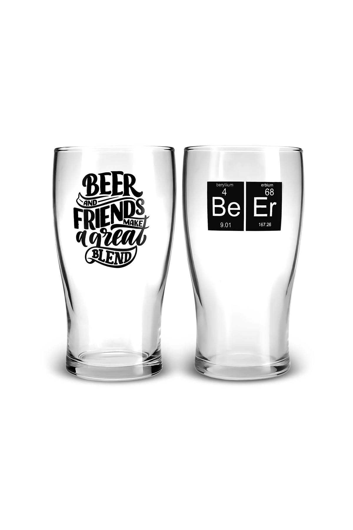 KARACA Juego de vasos de cerveza de 454ml para 2 personas, cristal, jarra de cerveza, taza, vaso apto para lavavajillas - Vasos de pils o cerveza artesanal ideales