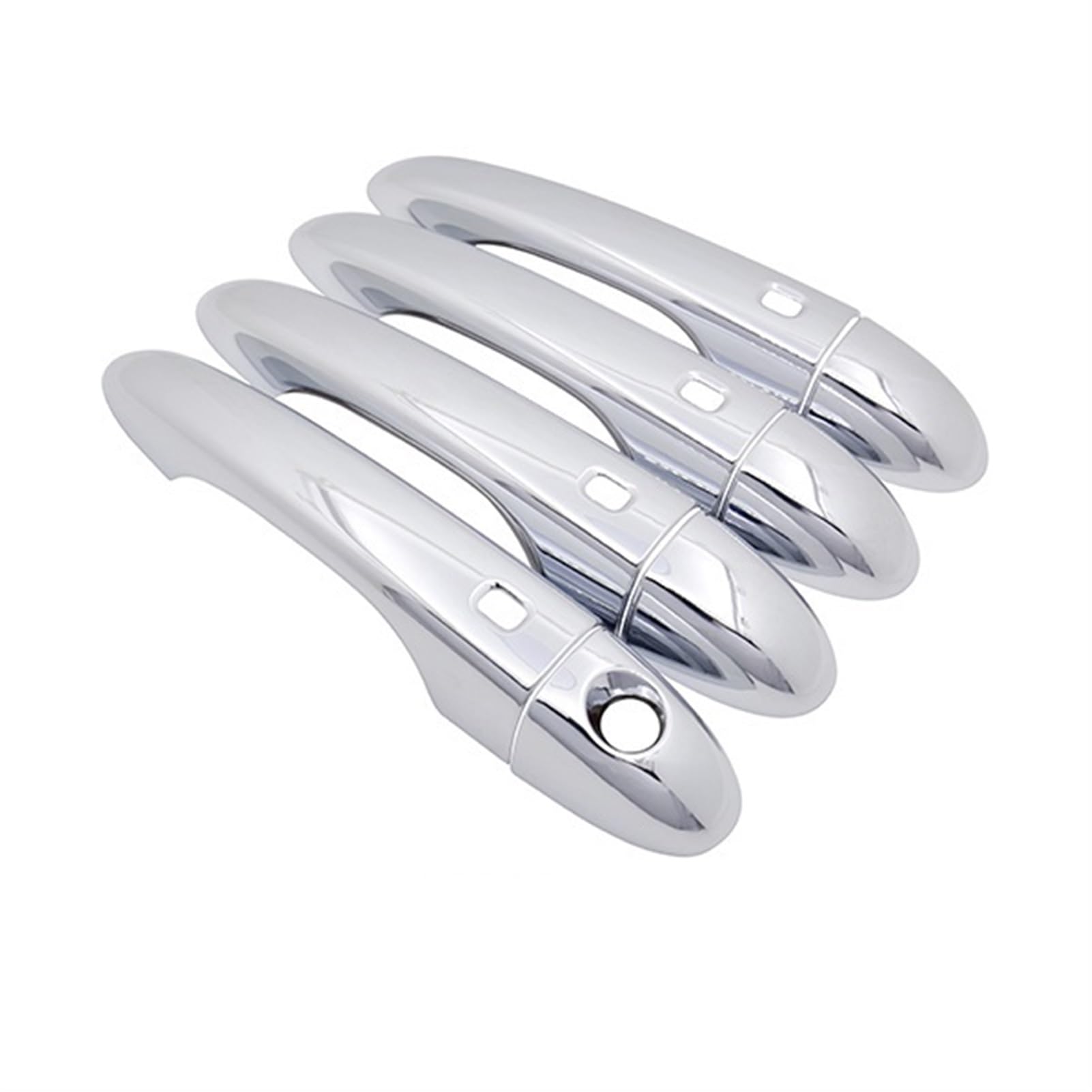 Qunfd 4Handle 4 Buttons Fit For Chrysler 200 200C Mk2 2015 2016 2017 Luxurious Chrome Smart Door Handle Cover Car Exterior Accessories Decorate Stickers(4Handle 4 Buttons)