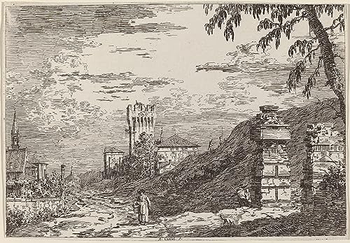 Toile paysage Canaletto affiche décoration murale salon 60x90cm verticale