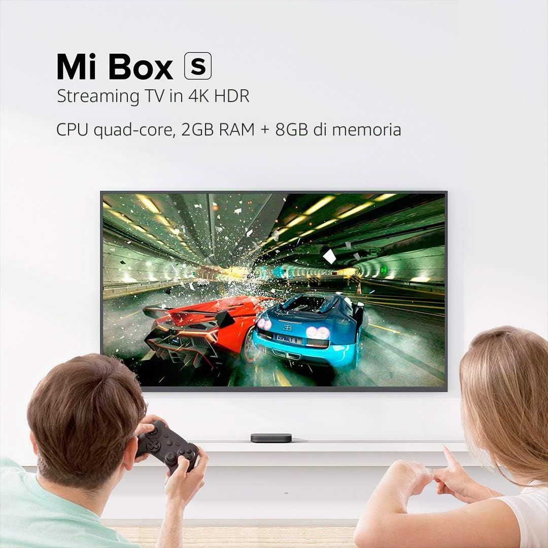MCorz, Original Xiaomi TV Box S (Versione UE) 4K Ultra HD con Audio Dolby, controllo da remoto con assistente Google, controllo vocale remoto, HDMI 4K HDR, lettore multimediale in streaming