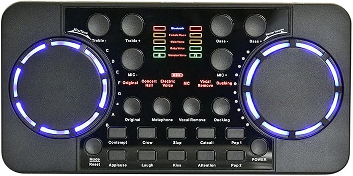 V300 Pro Sound Card, Voice Changer Bluetooth Audio Mixer DJ Mixers, For Phone Computer Bluetooth 4.0 Noise Reduction Live Broadcast Sound Card Mixer, Sound Mixer Board for Live Streaming, Recording