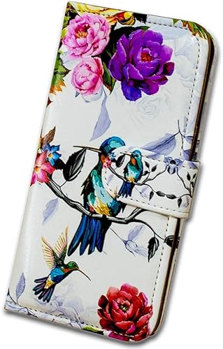 Miniatura 8 de Bcov Funda para iPhone 12, iPhone 12 Pro, funda de piel tipo cartera de colibrí, funda para teléfono con ranura para tarjetas y soporte para iPhone