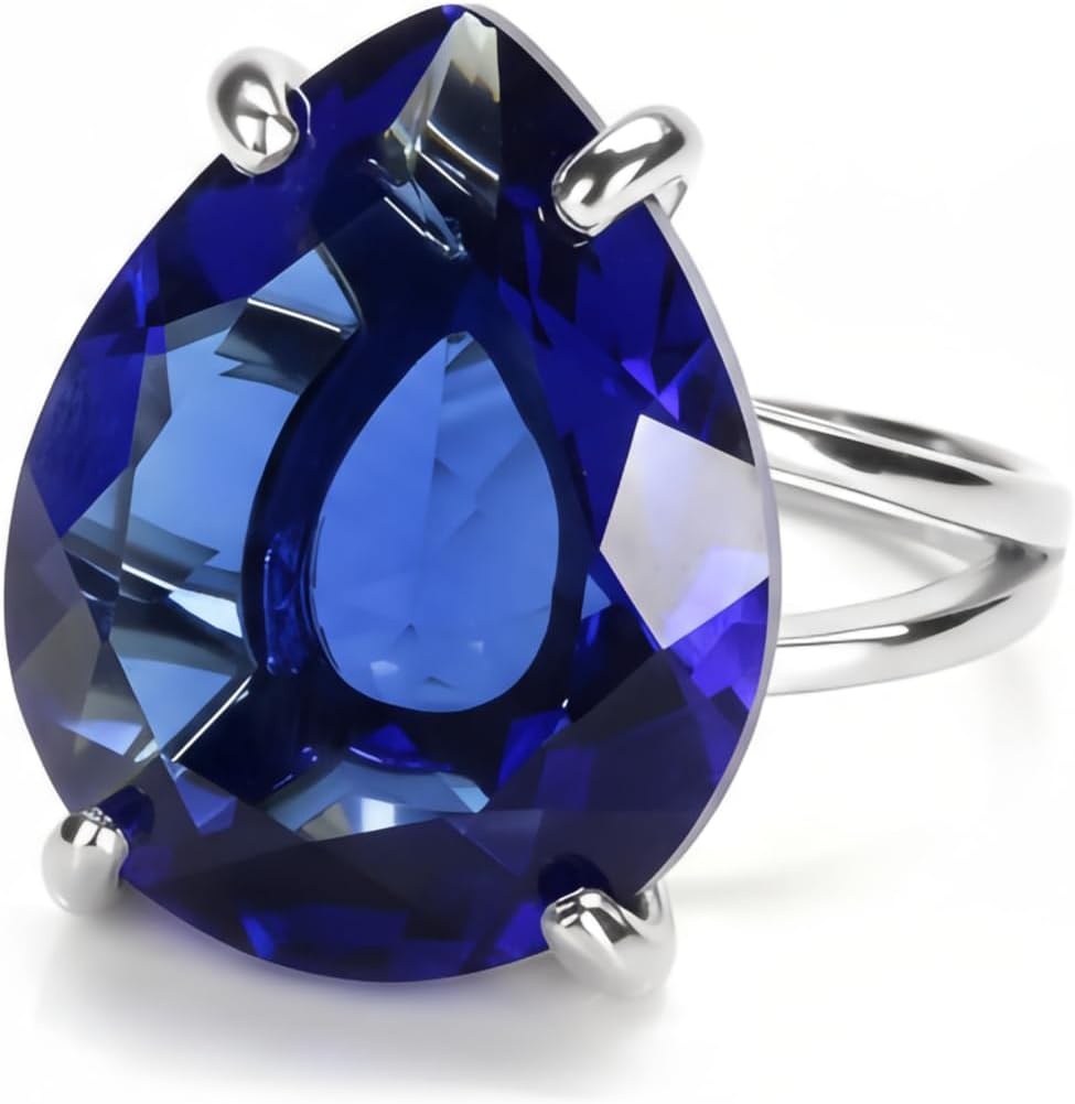 Custom Sapphire Ring in 14k Gold - Handcrafted Pear Shaped Ring - Fashion, Engagement, Wedding, Cocktail Rings for Women