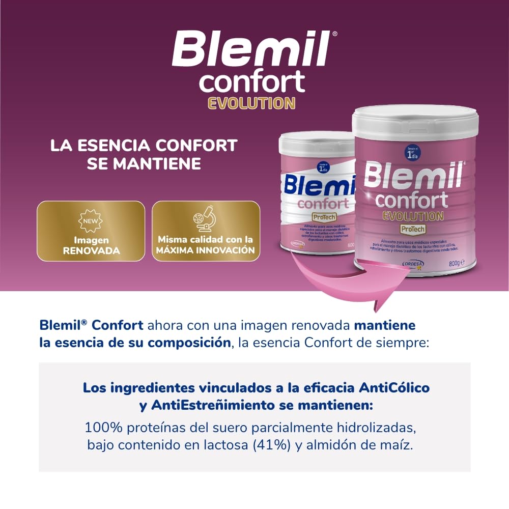 Blemil Confort Evolution 3PACK | 2400g | Fórmula de Inicio en polvo para Bebé Desde el Primer Día - Cólico y Estreñimiento