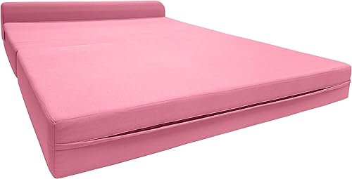 Miniatura 9 de D&D Futon Furniture. Cama plegable de espuma para silla, sofá estudio, colchón de espuma plegable para invitados (6 x 24 x 70 pulgadas, borgoña)