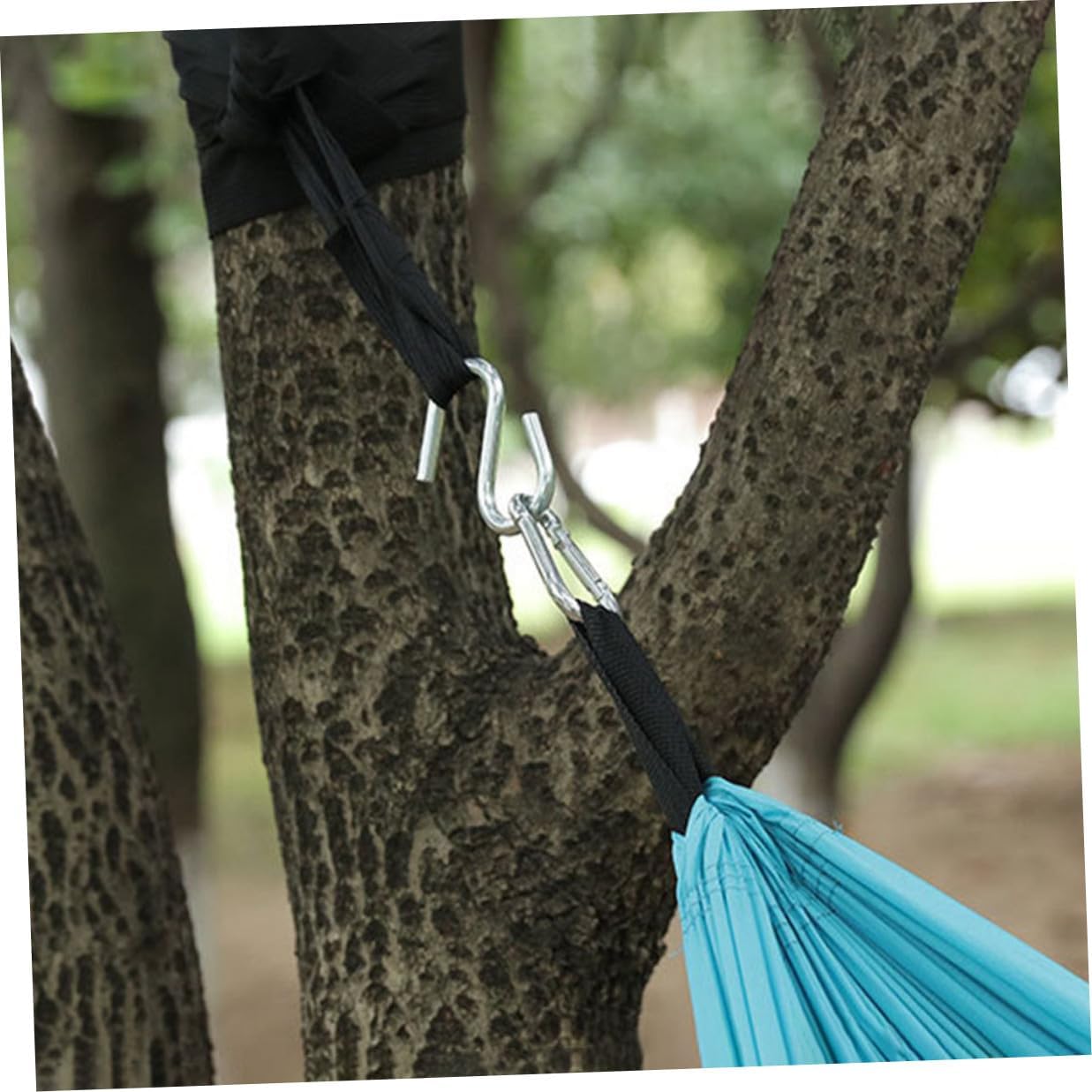 LIOOBO 6pcs Adjustable Nylon Tree Hammock Ropes with Reinforced S-Hooks for Outdoor Swing Hanging Straps, Sturdy Swing Hanging Kits for Patio, Garden, and Backyard Use