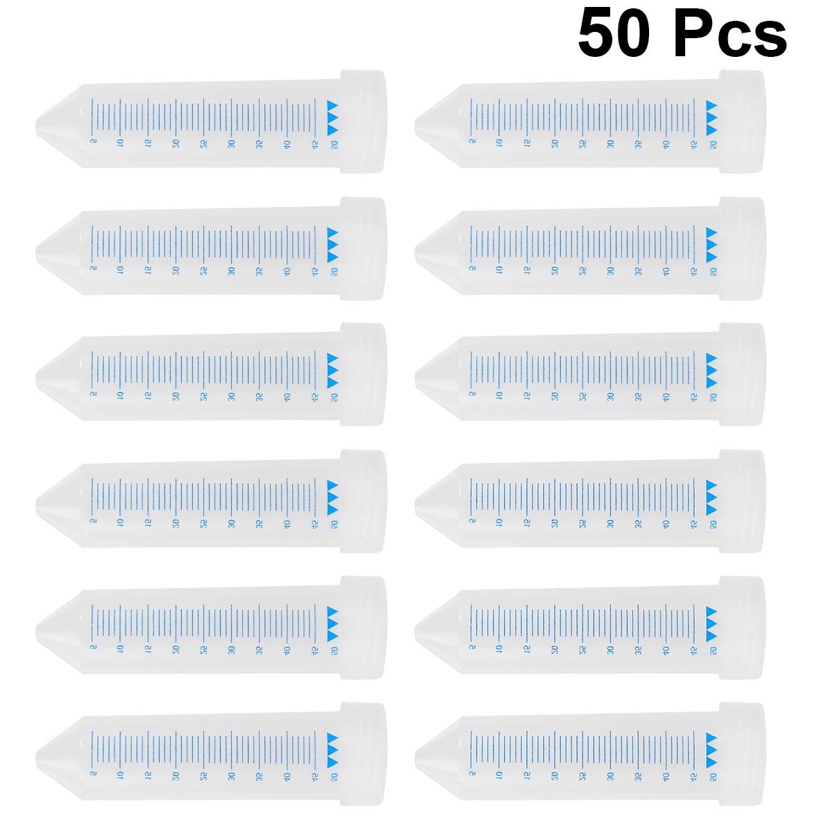 50 Tubos ensayo plástico criovial 5 ml, Tubo congelación, Tubo Almacenamiento en frío con tapón Rosca, Tubo congelado criotubo (Azul) Suministros Laboratorio