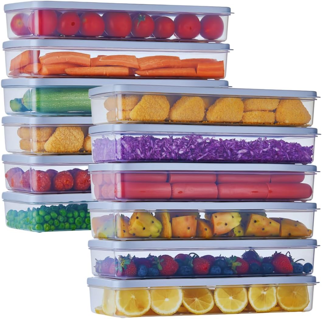 Airtight Food Storage Containers with Lids, Refrigerator Organizers and Storage, 12 Piece 34 Oz, Small Size, Ecru
