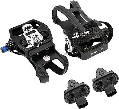 Thinvik Pedales de bicicleta de montaña sin clip para Shimano SPD sistema Dual Platform MTB Clipless Pedales de ciclismo con SPD tacos husillo 2.126 Thinvik Pedales de bicicleta de montaña sin clip para Shimano SPD sistema Dual Platform MTB Clipless Pedales de ciclismo con SPD tacos husillo 2.126