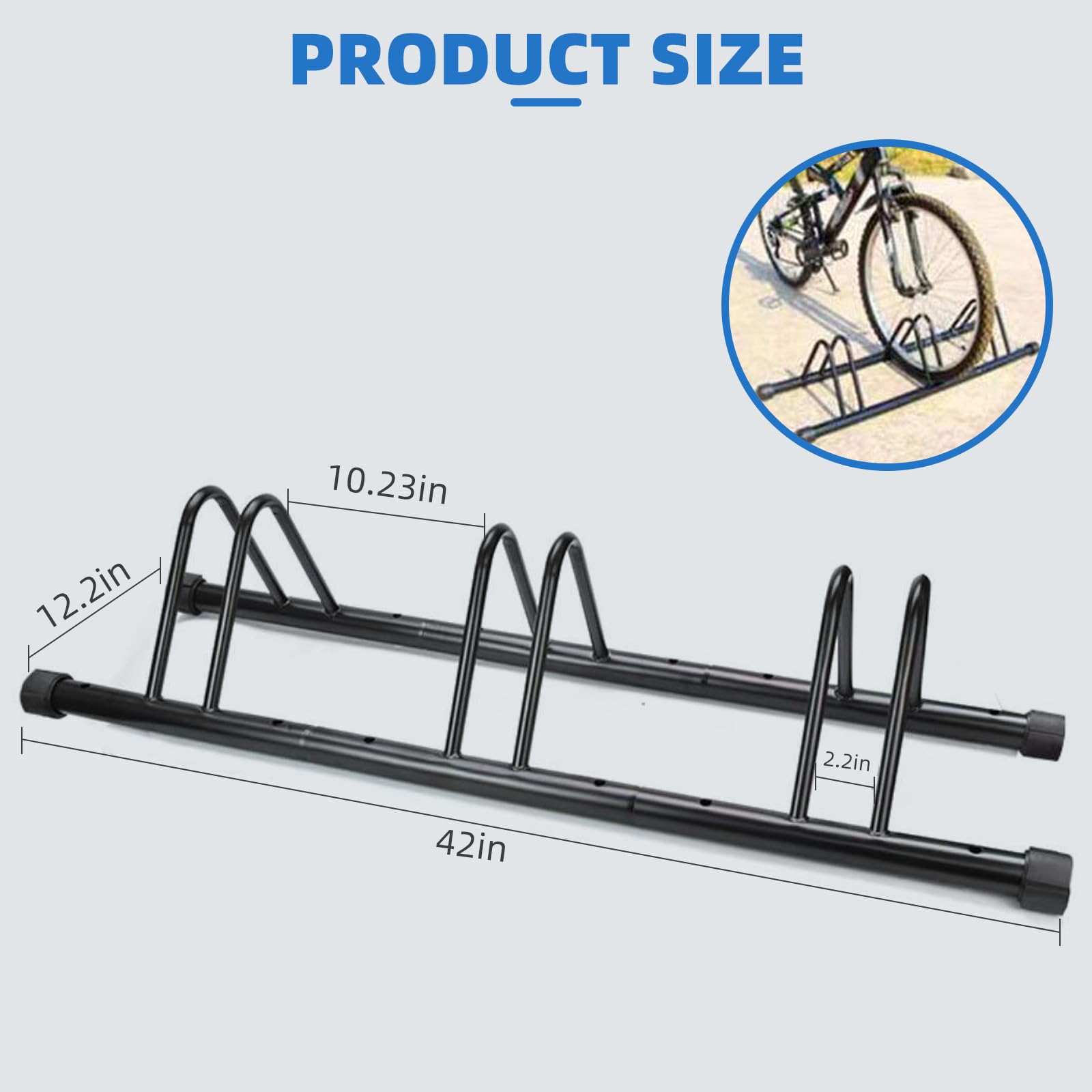 Portabiciclette, supporto da pavimento, portaparcheggio, per 3 biciclette, in metallo, da esterno, per garage o carport (3 paragrafo)