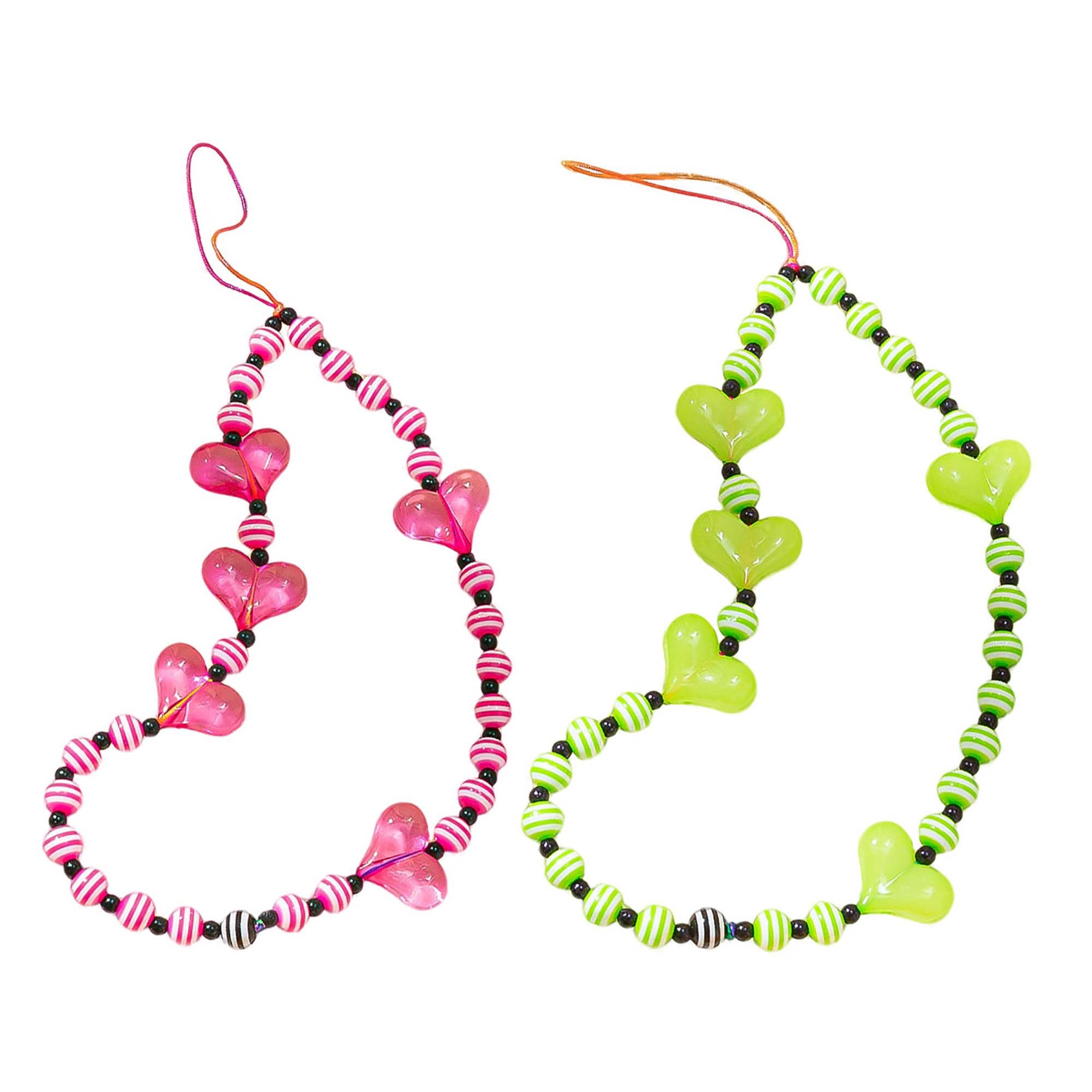 Staqlo 2PCS Handmade Heart Beads Phone Charm - Cute Colorful Phone Bracelet Lanyards and Wrist Straps zlax-35