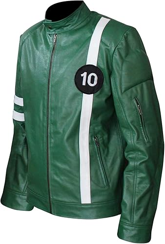 Miniatura 2 de Disfraz de superhéroe Ben Ten Alien Green Force de cuero real para hombre Chaqueta clásica Omniverse de Ben