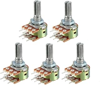uxcell WH148 100K Ohm Variable Resistors Dual Rotary Carbon Film Taper Potentiometer 5pcs