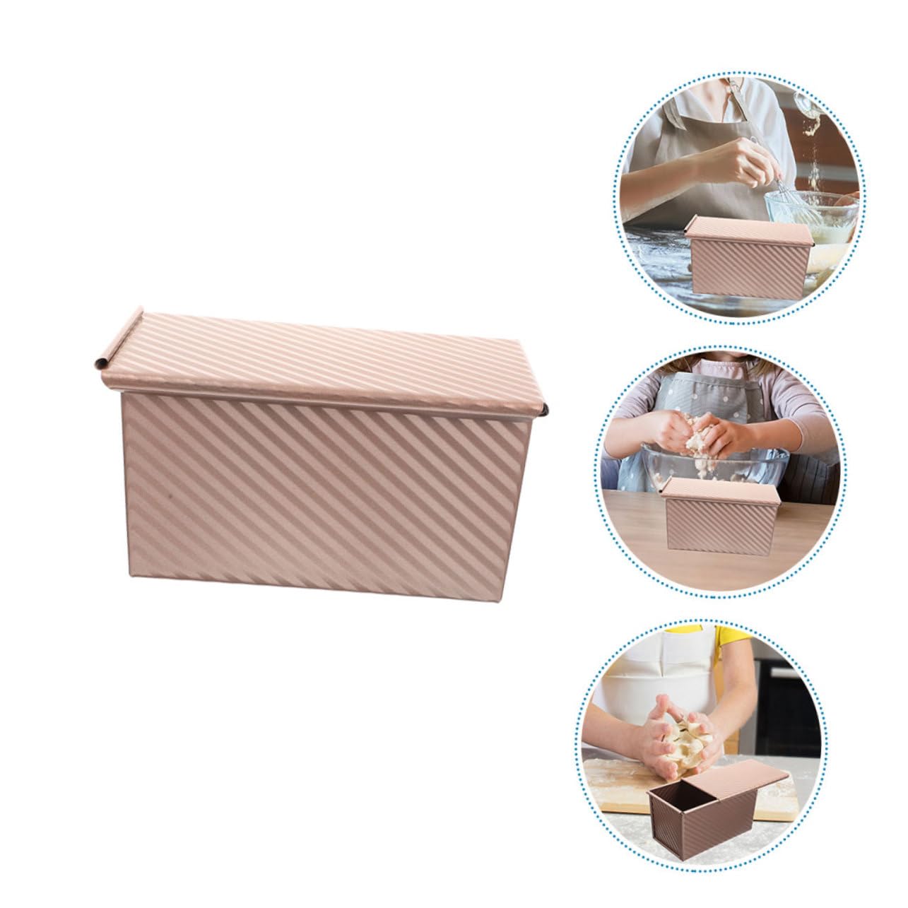 Ciieeo Toastform mit Deckel aus Kohlenstoffstahl 2 Stück Antihaftbeschichtet Rechteckig für Brotbacken Brotbackform 25cm Küche