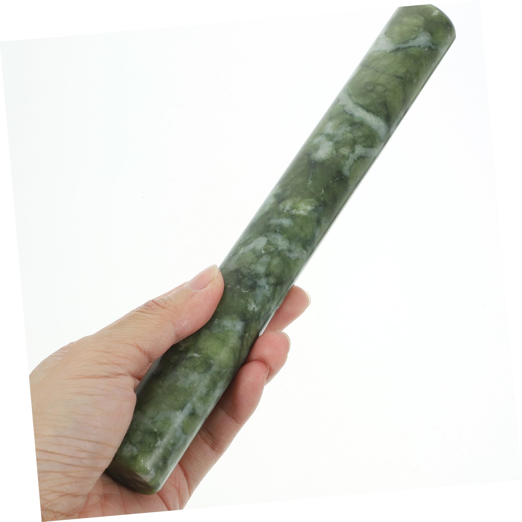 Rouleau à Pâtisserie en Jade Vert, Lot de 2, Antiadhésif et Facile à Utiliser, pour Pâte à Raviolis et Pâtes Fraîches, Résistant et Solide