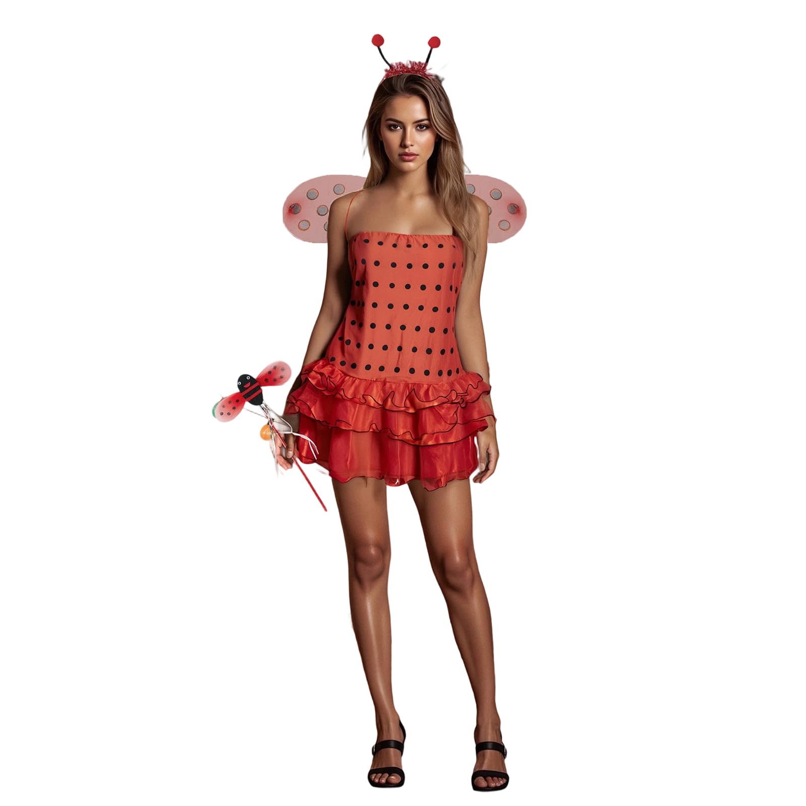 Feclmiyt Bumble Bee Costume For Women Bee Queen Dress Halloween Animal Costumes Theme Party Cosplay Fancy Dress Outfits (I-02, S)