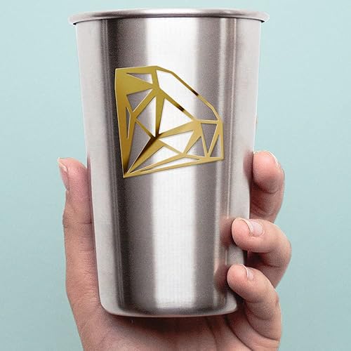 Miniatura 5 de Calcomanías transparentes de diamante cómic (oro metálico) Calcomanías de vinilo impermeables de alta calidad para teléfono portátil, accesorio de