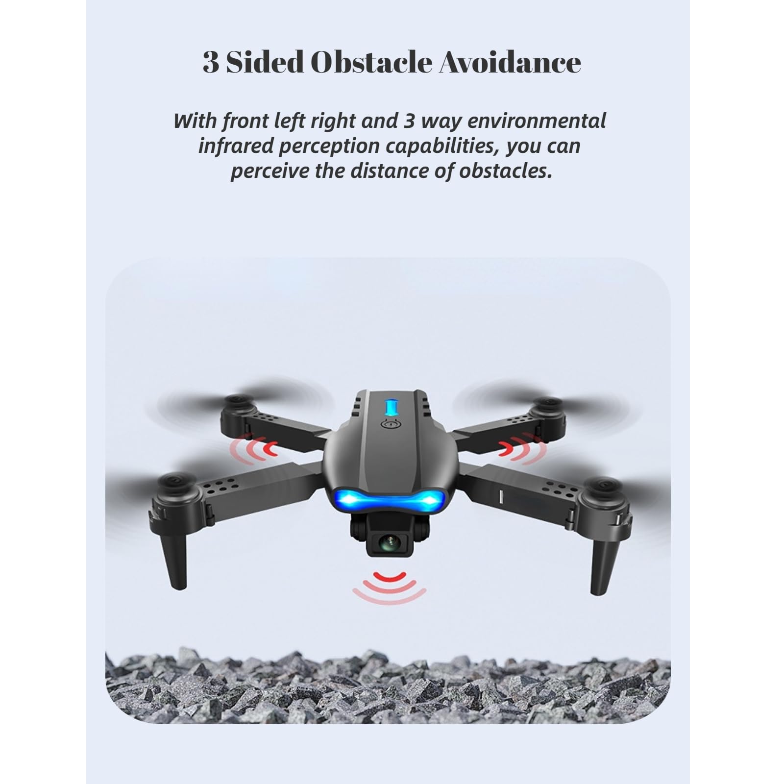 Składany Mini RC Drone, Quadcopter do Unikania Przeszkód, Podwójny Aparat HD 4k Fotografia Lotnicza Samolot RC, Obsługa Aplikacji Wifi, Prezenty dla Dzieci i Dorosłych
