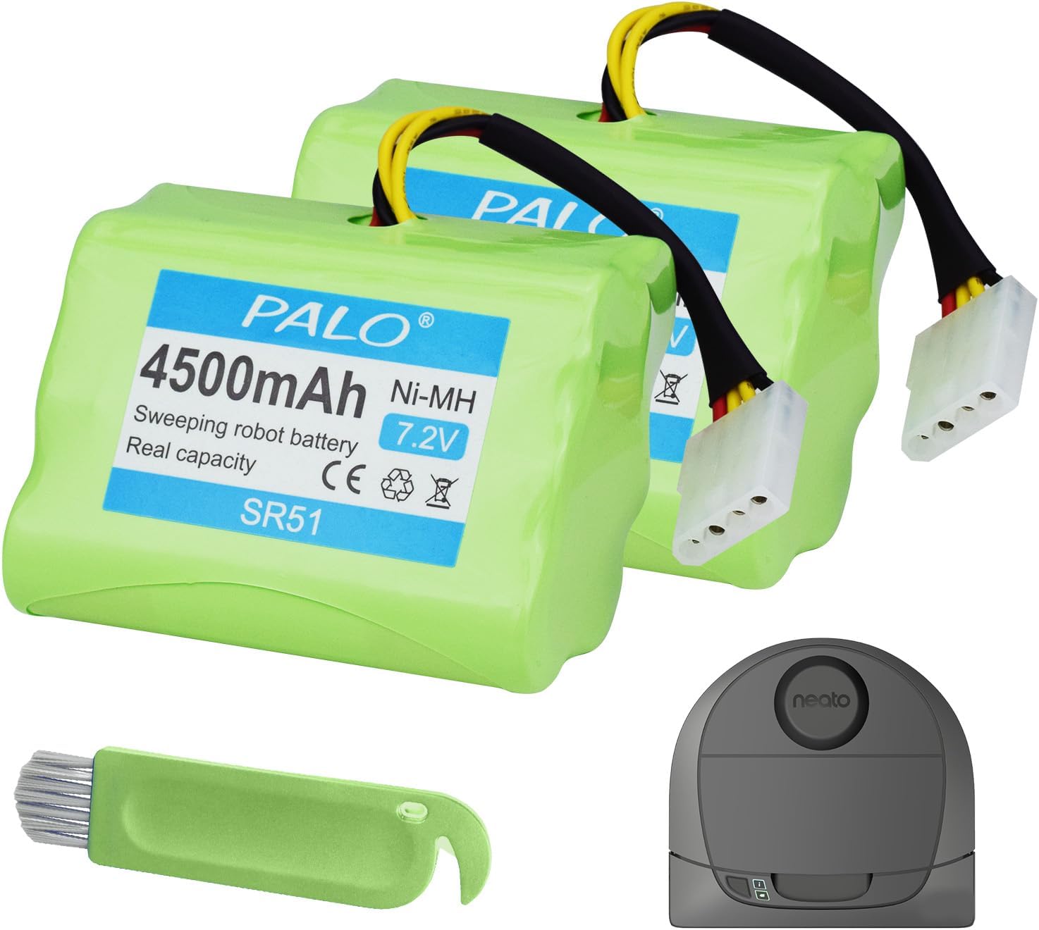 2Pack 7.2V 4500mAh NiMH Replacement Batteries for Neato XV Series XV-11 XV-12 XV-14 XV-15 XV-21 XV-25, XV Essential Signature Pro Vacuum Cleaner
