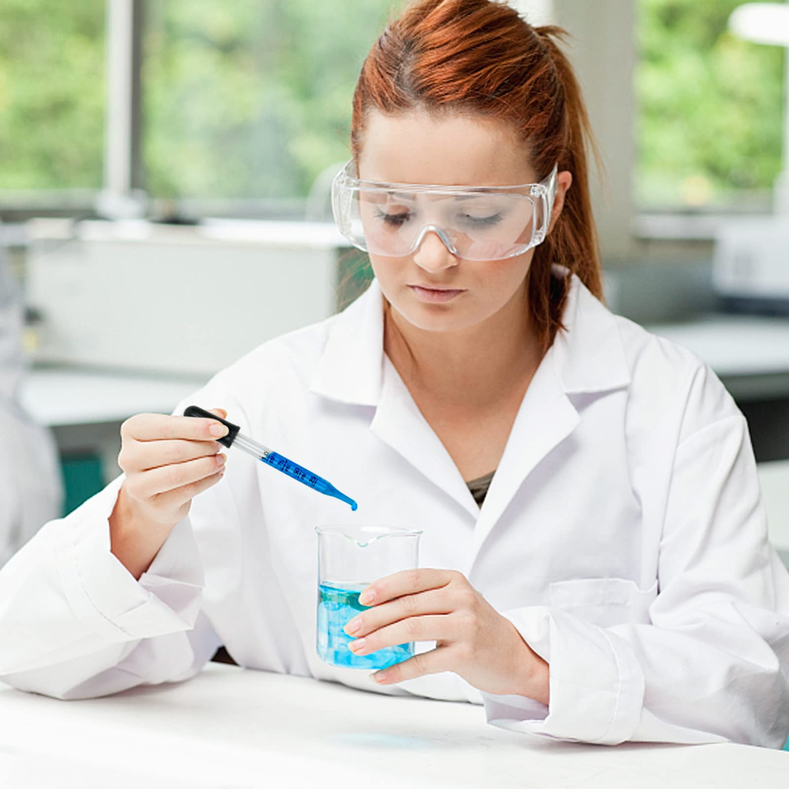Episkey Becher Laborglas Messbecher 500 ml 250 ml 100 ml 50 ml 25 ml 5 ml Borosilikatglas, 4 Stück 1 ml Glas-Tropfpipette und Aufbewahrungsröhrchen, 1 Stück Becherpinsel (6)