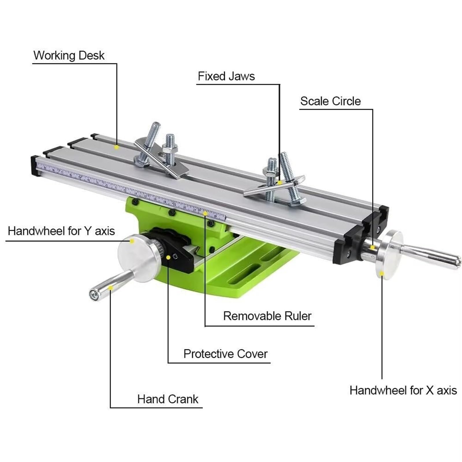Drehmaschine, Drehmaschine, Verbundtisch Arbeitstisch Mit Kreuzschlitten Zum Fräsen Bohrbank Multifunktionsverstellbar X-Y, für die DIY-CNC-Bearbeitung von Holzstein