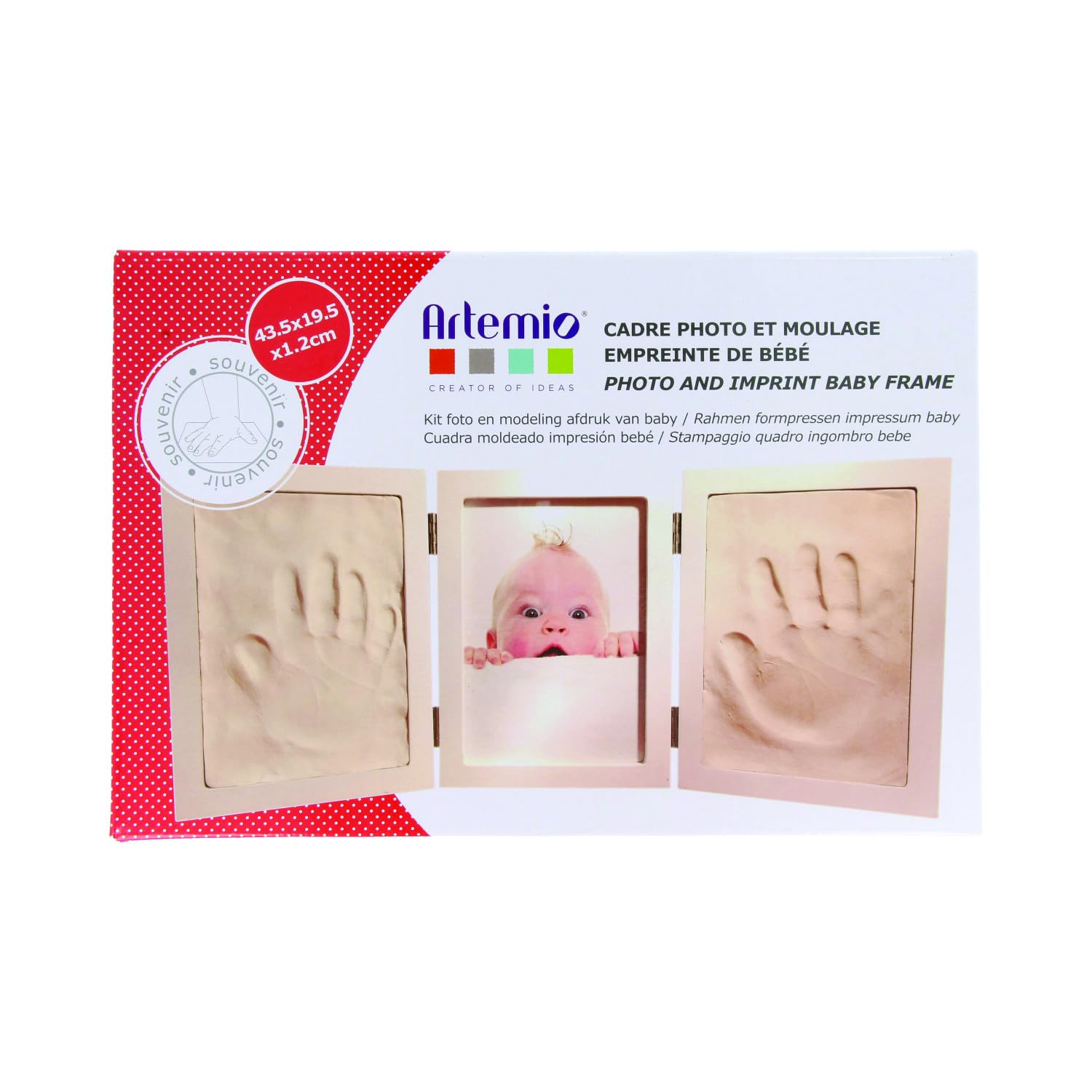 Artemio Cadre Empreinte Bébé et Photo, Autre, Blanc, 30 x 3,​5 x 20 cm 13040007