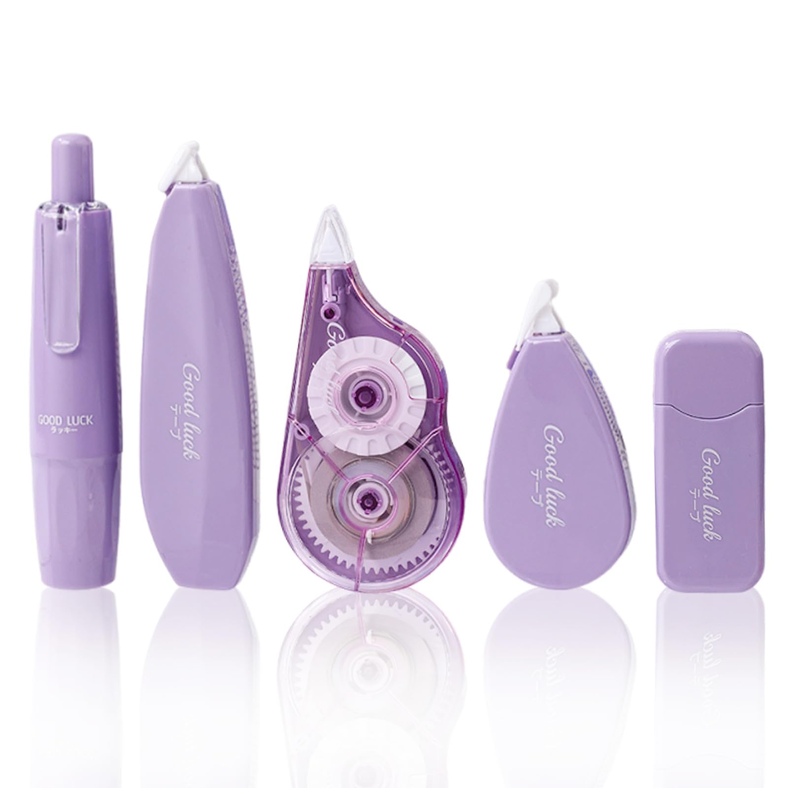 5PCS Correction Tape Set Cute Design Tippex Pen Large Capacity Smooth Mute Whiteout Correction Tape for Home School Office Supplies (Purple)