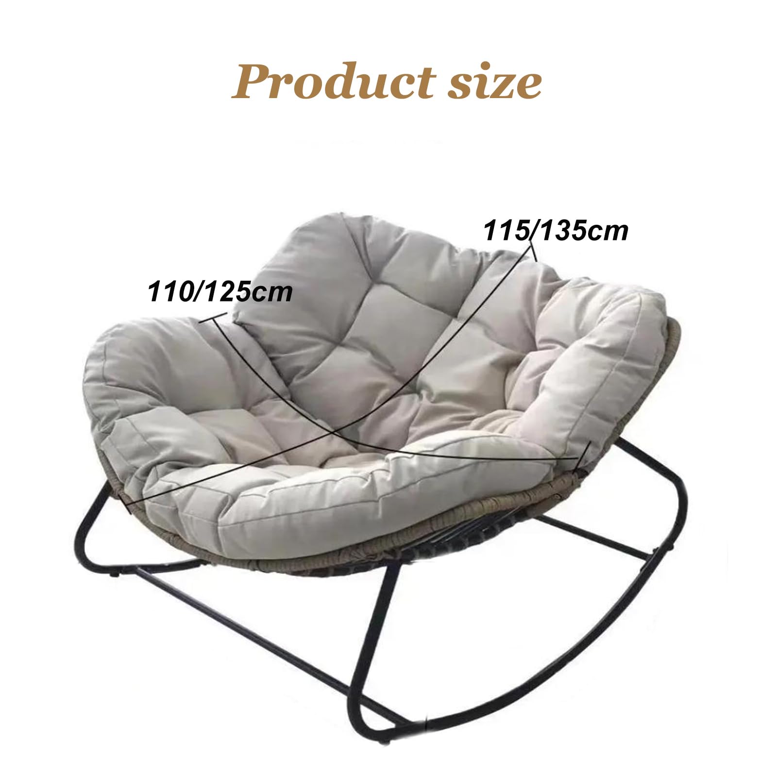 Cuscini per sedie sospese, Sedie a Dondolo for Adulti con Cuscini Impermeabili e Comodi for(Orange,125 x135cm)