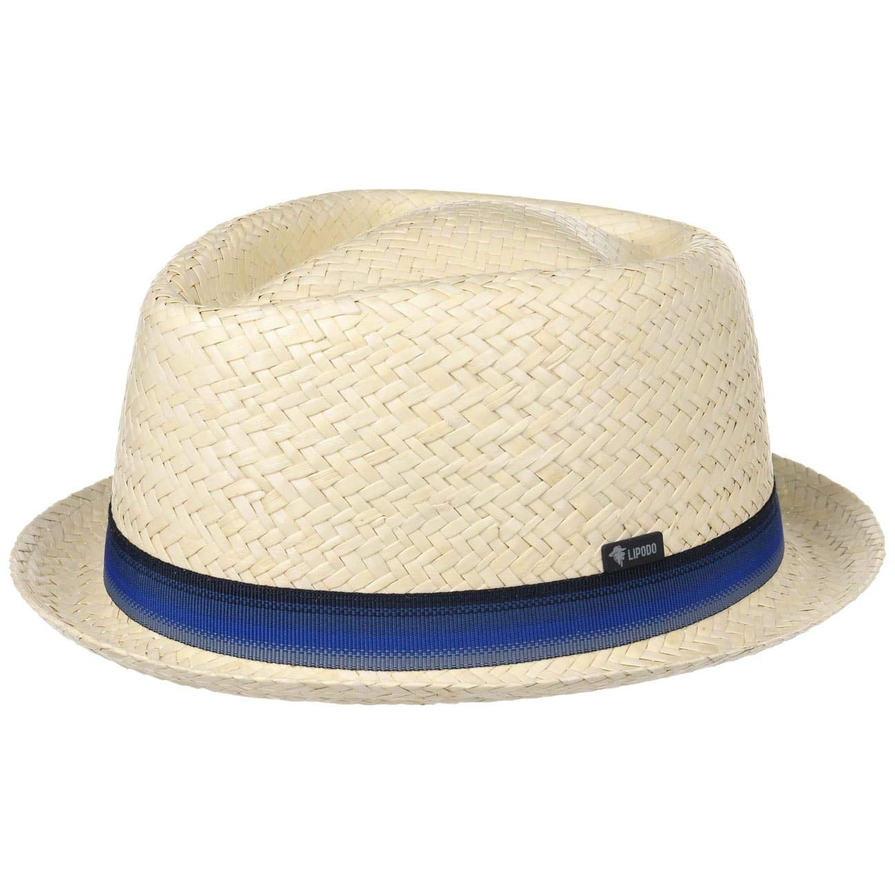 LIPODO Sombrero de Paja Diamond Crown Mujer/Hombre - Made in Italy Fedora Verano Playa con Banda Grosgrain Primavera/Verano